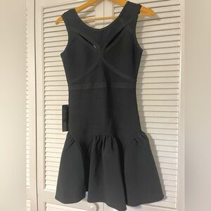 bebe Black Sleeveless Fit-and-Flare Mini Dress